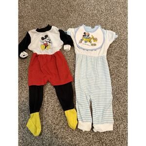 Vtg Walt Disney Co's Snap Sleeper Pajamas 6 Months Plus USA Baby